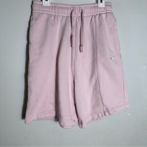 Nike Women's Sportswear Essential Fleece High Rise Shorts in light pink